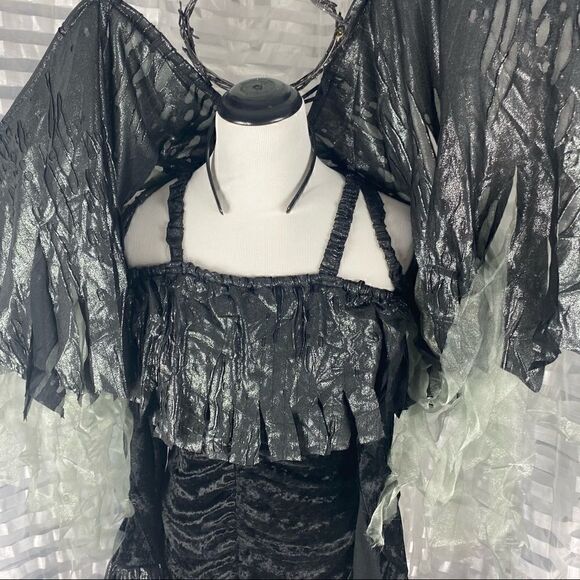 Gothic Dark Fallen Angel Fancy Dress Costume - Picture 5 of 9
